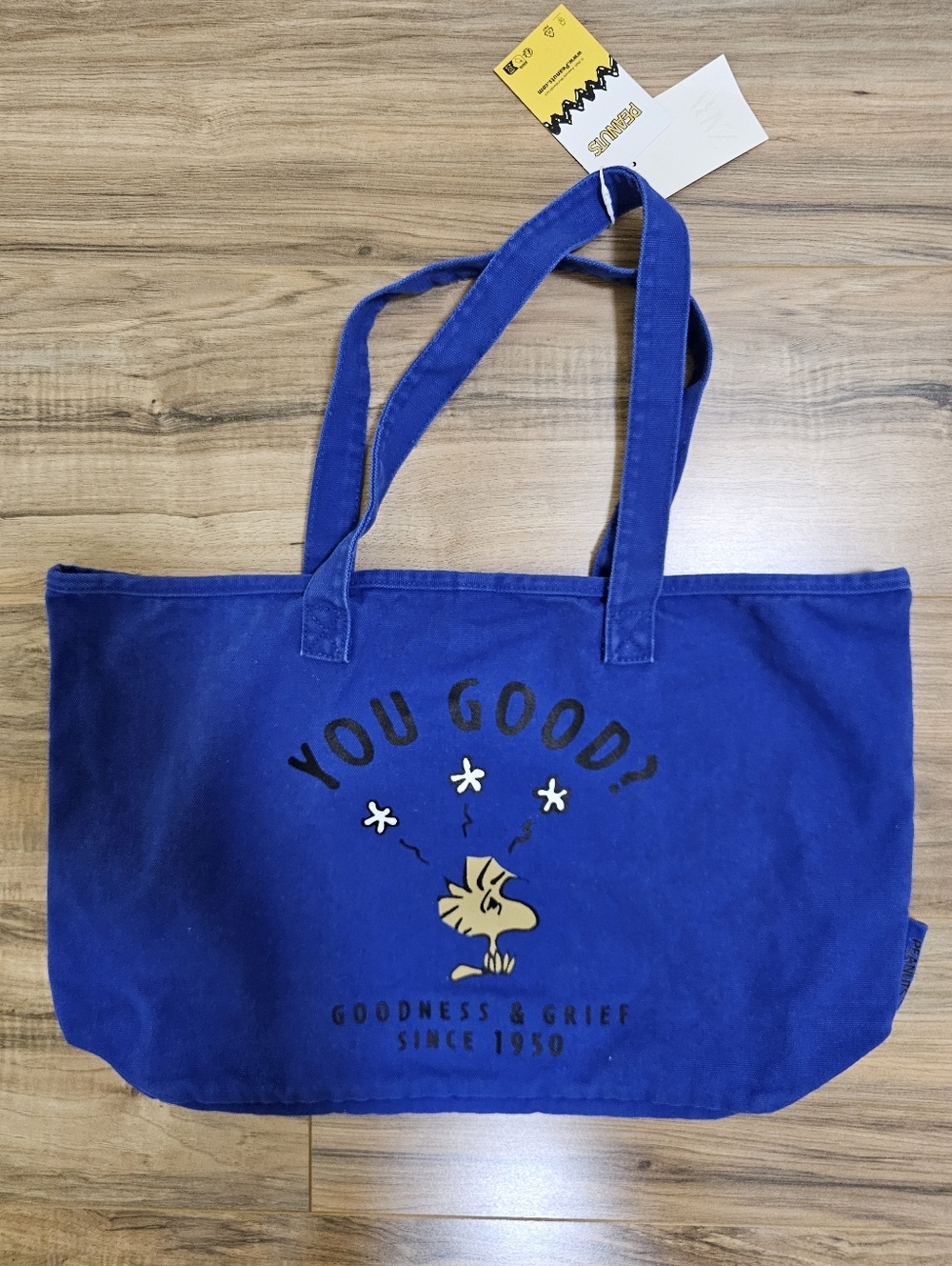 Zara Peanuts Blue Woodstock You Good? Tote/Shopper Bag - Picture 2 of 9